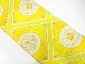 アンティーク　菱に若松・菊桐模様織出し袋帯（材料）